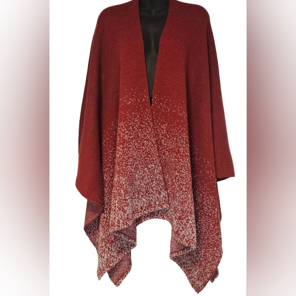 [Cherie Bliss] Holiday RED & DIAMOND Open Cape One Size Fit All Poncho